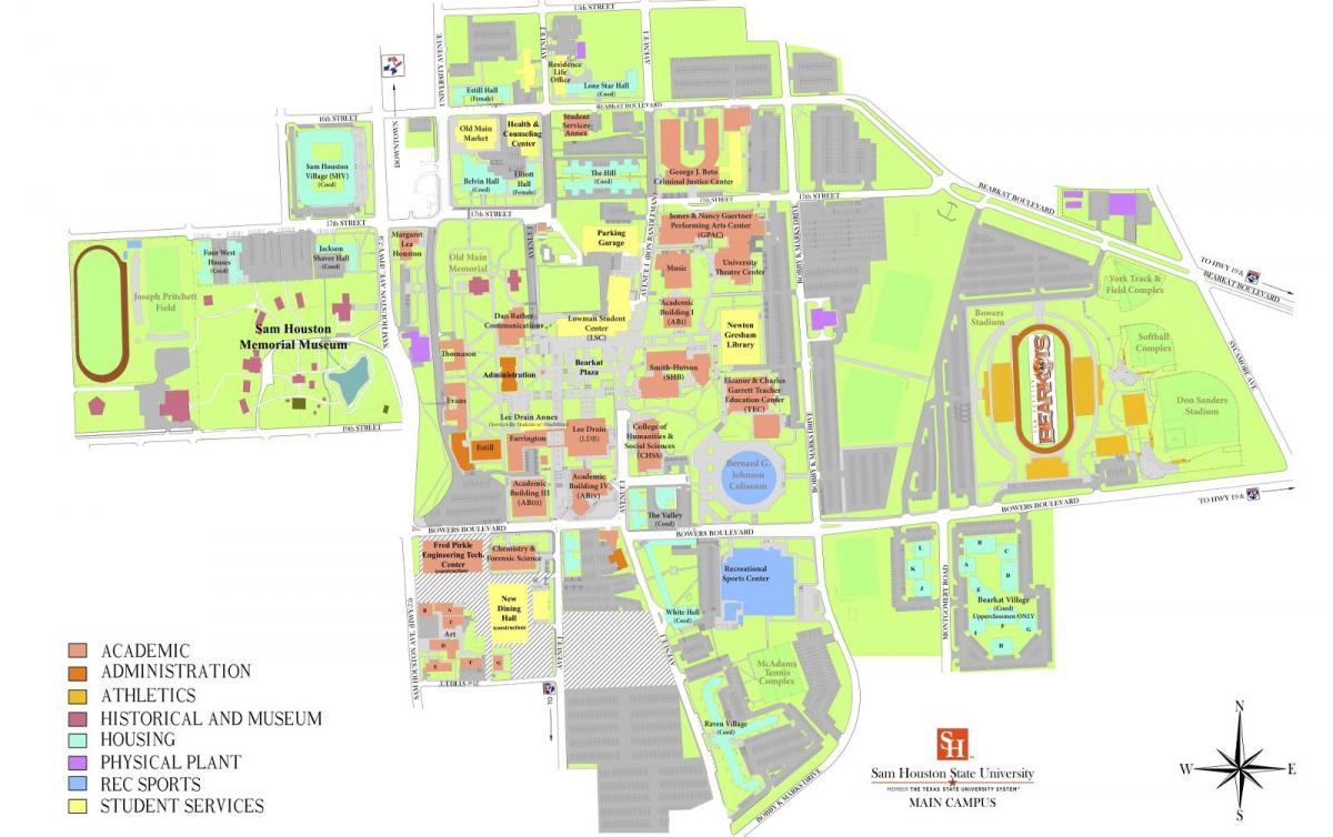 ہیوسٹن یونیورسٹی کا نقشہ
