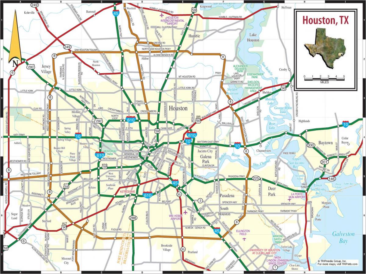 پر ہیوسٹن ٹیکساس کا نقشہ