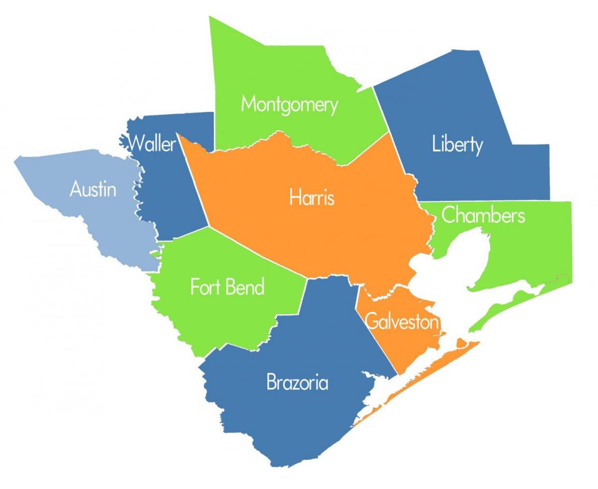 کاؤنٹی کا نقشہ ہیوسٹن
