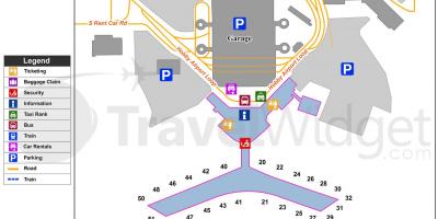 ہیوسٹن ہوائی اڈے کے ٹرمینل ایک نقشہ