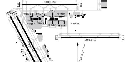 بش انٹرکانٹینینٹل ہوائی اڈے کا نقشہ