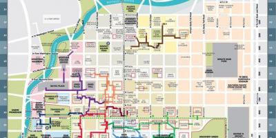 شہر کے مرکز میں ہیوسٹن سرنگ کا نقشہ